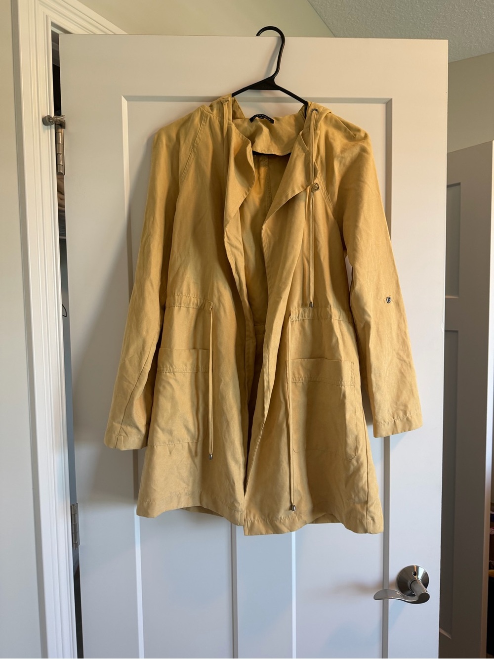 Yellow hooded lightweight jacket